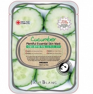 Jant Blanc Маска для лица ткан. ОГУРЕЦ Cucumber Plentiful Essential Skin Mask, 25 гр