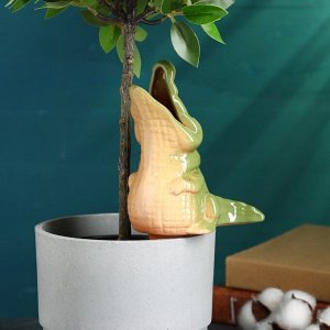 Ороситель для комнатных и садовых цветов "Крокодил" Кунгурская керамика, 0.2л, 19см, зелёный