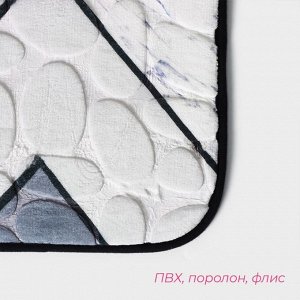 Коврики для ванной и туалета Доляна «Галька геометрическая», 2 шт., 40x50 см, 50x80 см, МИКС