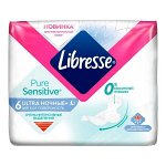 Прокладки Libresse Ultra Pure Sensitive Ночные 6 шт