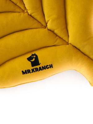 Лежанка Mr.Kranch для собак Листочек средняя двусторонняя с имитацией кожи, размер 90х65х5см, охра