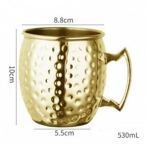 Кружка из нержавеющей стали 530 мл, цвет золотой