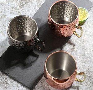 Кружка из нержавеющей стали 530 мл, цвет черный