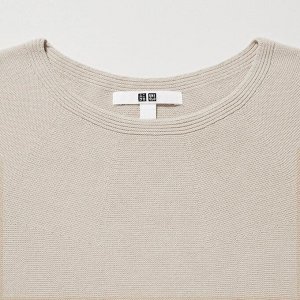 UNIQLO - свитер с круглым вырезом из 3D хлопка - 01 OFF WHITE