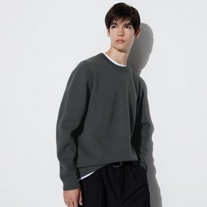 UNIQLO - стильный свитер с круглым вырезом - 06 GRAY