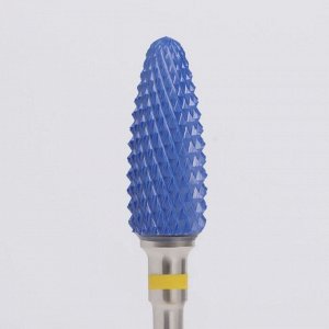 Фреза керамическая для маникюра «Кукуруза», супер мелкая нарезка, 6 × 15 мм, в пластиковом футляре, цвет синий