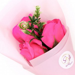 Букет мыльных роз, цвет фуксия