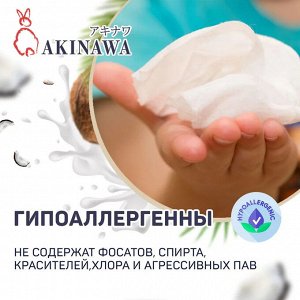 Влажные салфетки AKINAWA антибактериальные с Алое 15 шт.