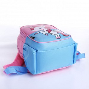 Рюкзак детский на молнии, наружный карман, цвет розовый/голубой