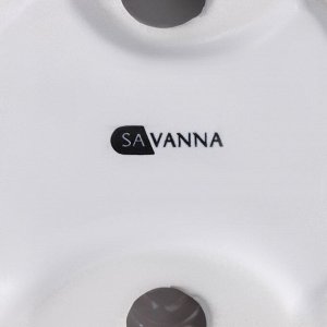 Аксессуары для ванной SAVANNA Monro, 4 предмета, мыльница, дозатор для мыла 450 мл, стакан, баночка, белые