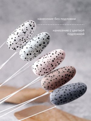 Верхнее матовое покрытие без липкого слоя с хлопьями (No wipe top gel velvet FLAKES) #4, 10 ml