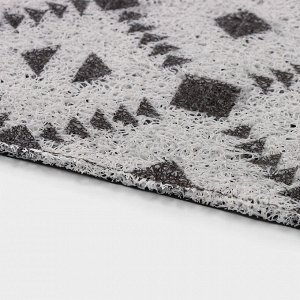 Коврик придверный грязезащитный Доляна «Ромбы», 45x75 см, цвет чёрно-серый