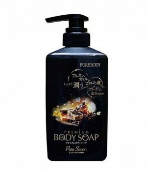 "Mitsuei" "Pure Body Premium" Увлажняющий гель для душа с аргановым маслом, гиалуроновой кислотой и коллагеном с ароматом утренней свежести 500 мл