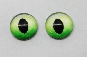 Стеклянные кабошоны-глазки для игрушек, диаметр 12 мм, 2 шт./упк.