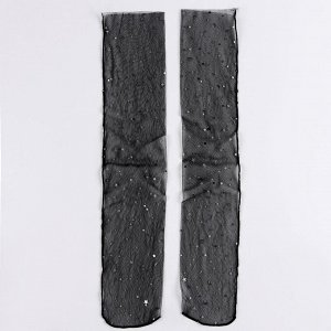 Карнавальный аксессуар- носки, цвет черный, звезды серебро