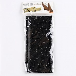 Карнавальный аксессуар- носки, цвет черный, звезды серебро