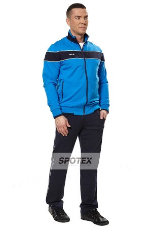Спортивный костюм мужской из трикотажа 11M-AN-667 голубой
