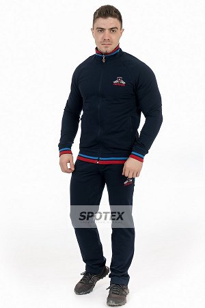 Спортивный костюм мужской из трикотажа 11M-RR-1069 темно-синий