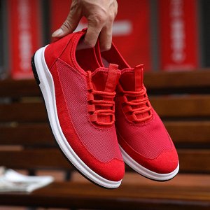Крутецкие текстильные кроссовки, красный