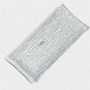 Блюдо стеклянное сервировочное «Текстура», 25,5x12,5 см, прямоугольное