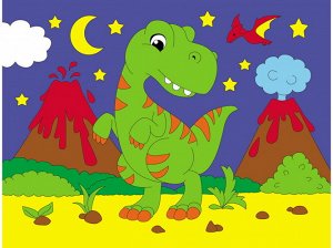 Холст с красками  "Мир динозавров" 24*18 см