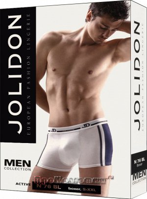 Jolidon BLACK DARK BLUE 94% хлопок 6% эластан BOXER N76BL - мужские классические трусы - боксеры из хлопка, в спортивном стиле. Традиционный материал хлопок натурального происхождения - даёт изделиям 