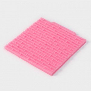 Силиконовый молд Доляна «Кирпичная стена», 10x10 см, цвет розовый