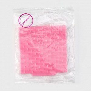 Силиконовый молд Доляна «Кирпичная стена», 10x10 см, цвет розовый