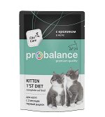 ProBalance Корм консервированный 1&#039;st Diet для котят с кроликом в желе, пауч, 85 г 1/25