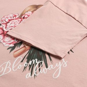 Комплект женский домашний (футболка/бриджи), цвет розовый