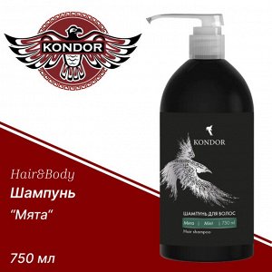 Шампунь очищение мужской для волос KONDOR Hair&Body 750 мл