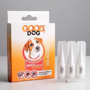 КАПЛИ от блох "GOOD DOG-БИО" для  СОБАК и щенков 2мл.*3дозы