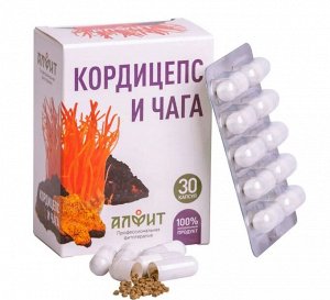 Концентрат "Кордицепс и чага" на растительном сырье, 30 капс. по 430 мг  Гален