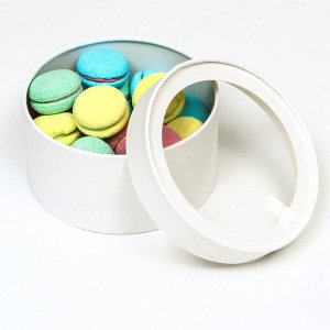 Набор 2 в 1 круглых коробок «Белая» с окном, 21x11 - 18x10 см