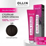 OLLIN COLOR  3/0 темный шатен 100 мл Перманентная крем краска для волос