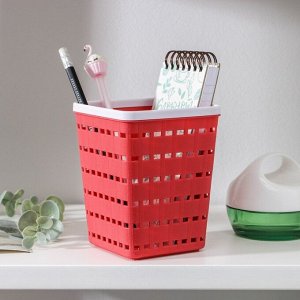 Корзина для хранения Доляна «Течение», квадратная, 9*11,5 см, серая