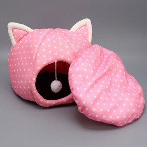 ВЫВОДИМ Домик для животных «Котик» 36х35 см, розовый