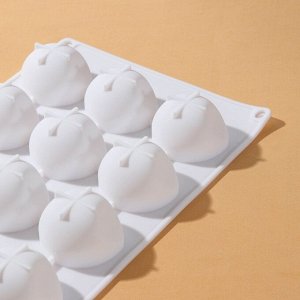 Форма для муссовых десертов и выпечки Доляна «Бабл», 29x18x3 см, 12 ячеек (5x4,5 см), цвет белый
