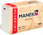 Салфетки бумажные Maneki Kabi 2 слоя белые 150 листов