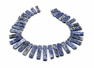 Бусины из лазурита пластинки 10*35мм, 39см, 32 бусины