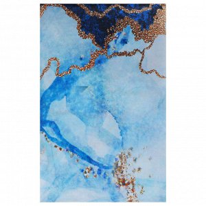 BY Шторка для ванной, полиэстер, 180x200см, 12 колец метал/бусины, "Эквилиб", 3 цв. мрамор