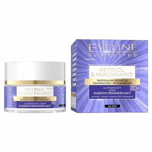 EVELINE RETINOL & NIACYNAMID Ультрабогатый глубоко регенерирующий крем 70+ ночной 50мл (*30)