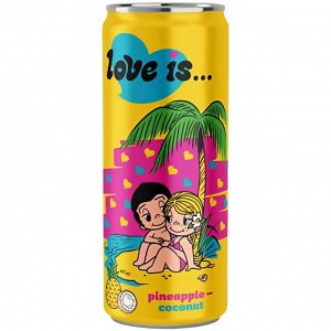 Газированный напиток Love is со вкусом ананаса и кокоса 330ml