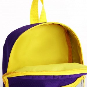 Рюкзак детский на молнии, цвет фиолетовый/серый