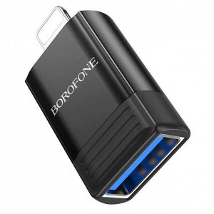 Переходник HOCO UA17, USB на iOS Lightning Black , OTG