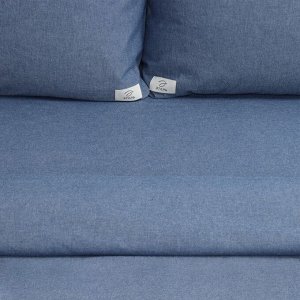 Постельное бельё Этель Denim 2 сп, 180x210 см, 220x240 см, 50x70-2 шт., синее, жатый хлопок