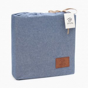 Постельное бельё Этель Denim 2 сп, 180x210 см, 220x240 см, 50x70-2 шт., синее, жатый хлопок