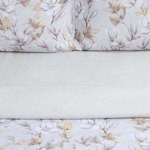 Постельное бельё Этель 2 сп Beige flowers, 175х215 см, 200х214 см, 50х70 см -2 шт, мако-сатин 114г/м2