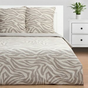 Постельное бельё Этель 1,5 сп Beige zebra, 143х215 см, 150х214 см, 70х70 см 2 шт, бязь 125 г/м2