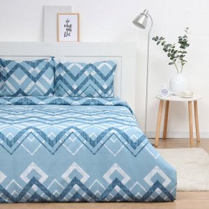 Постельное бельё 2 сп Экономь и Я Zigzag, 173х215см, 175х214см, 50х70см-2шт, микрофибра, 60г/м2